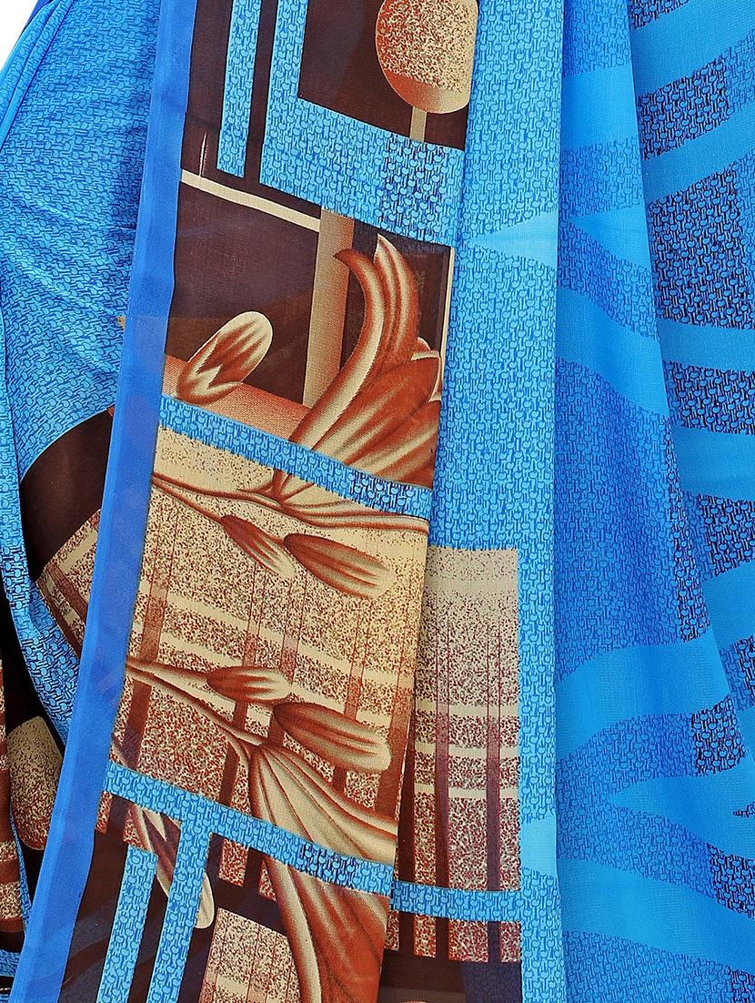 printed bordered saree with blouse - 16708595 - Zoom Image - 3