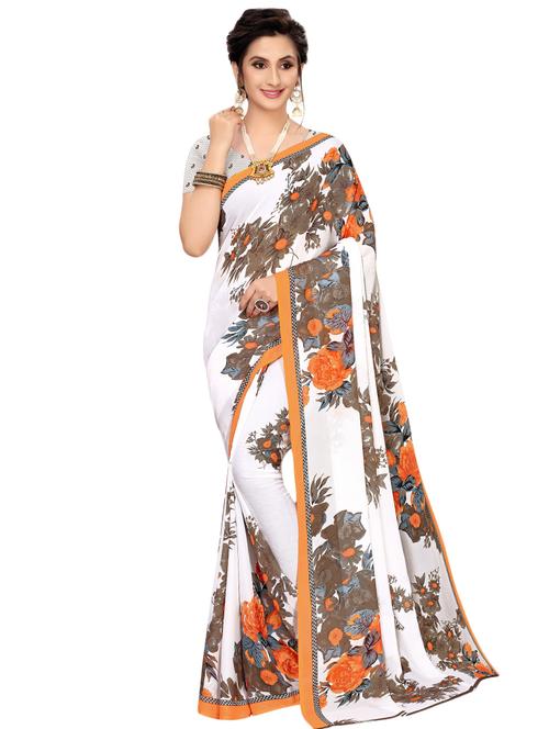 floral printed saree with blouse - 16708603 - Standard Image - 1