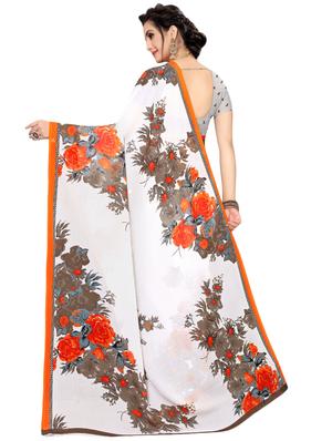 floral printed saree with blouse - 16708603 - Standard Image - 2
