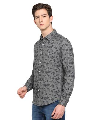 grey printed casual shirt - 16708655 - Standard Image - 2