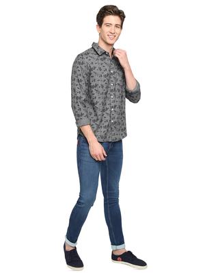 grey printed casual shirt - 16708655 - Standard Image - 4