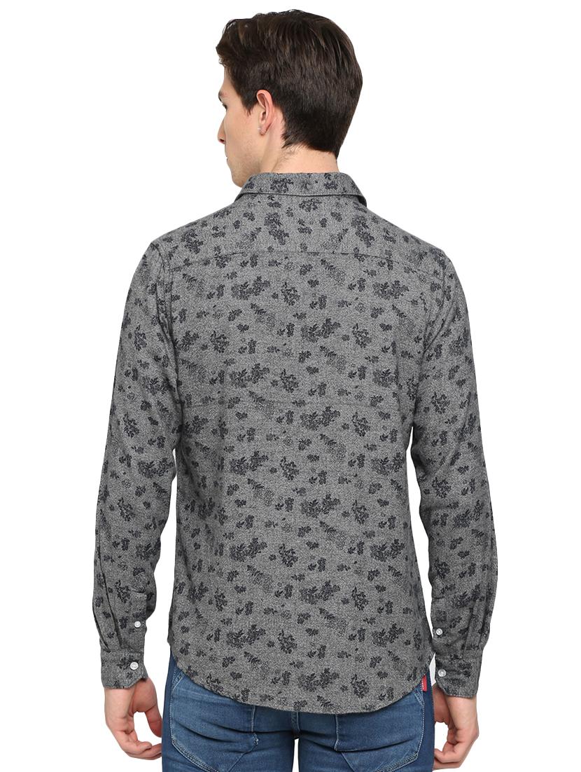 grey printed casual shirt - 16708655 - Zoom Image - 3