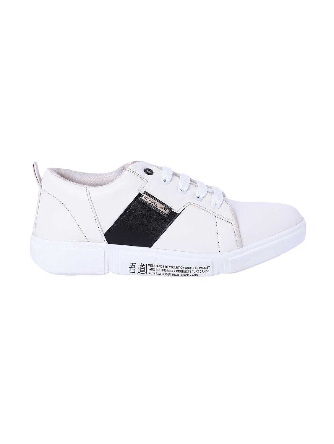 white leatherette lace up sneakers - 16708660 - Zoom Image - 2