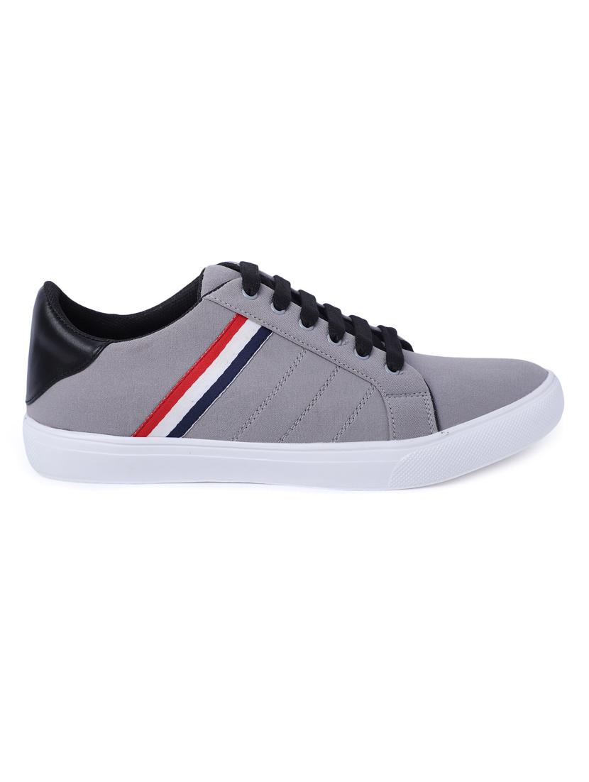 grey canvas lace up sneakers - 16708665 - Zoom Image - 2