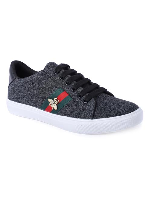 black fabric lace up sneakers - 16708667 - Standard Image - 1