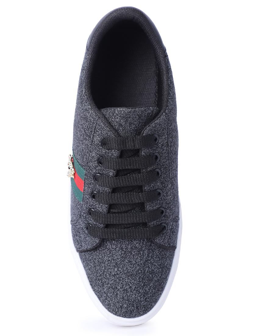 black fabric lace up sneakers - 16708667 - Zoom Image - 4
