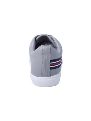 grey leatherette lace up sneakers - 16708678 - Standard Image - 3