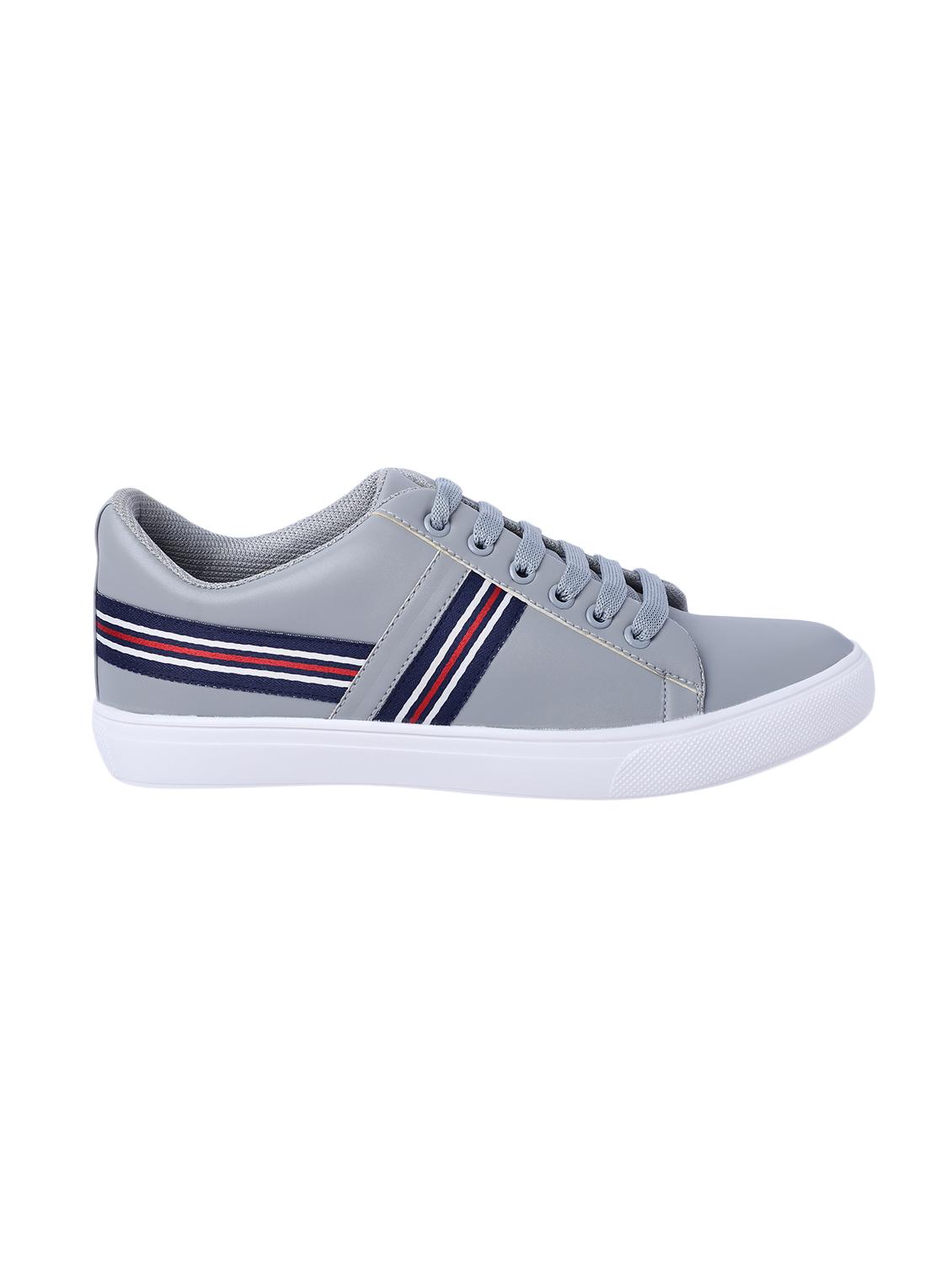 grey leatherette lace up sneakers - 16708678 - Zoom Image - 2