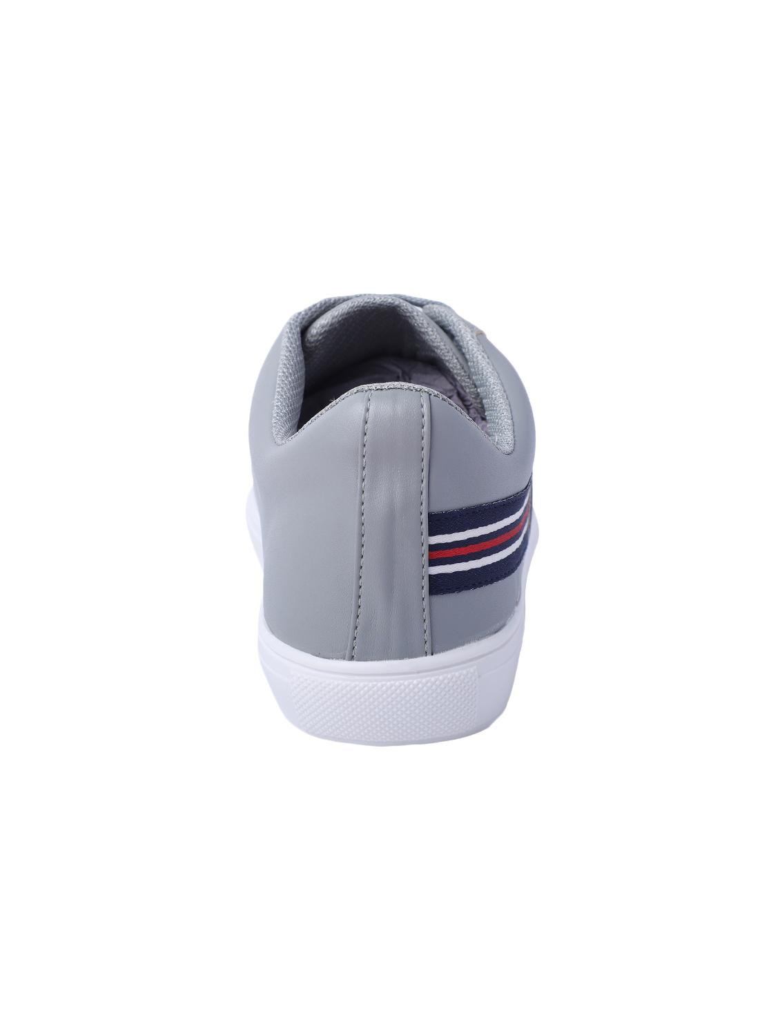 grey leatherette lace up sneakers - 16708678 - Zoom Image - 3