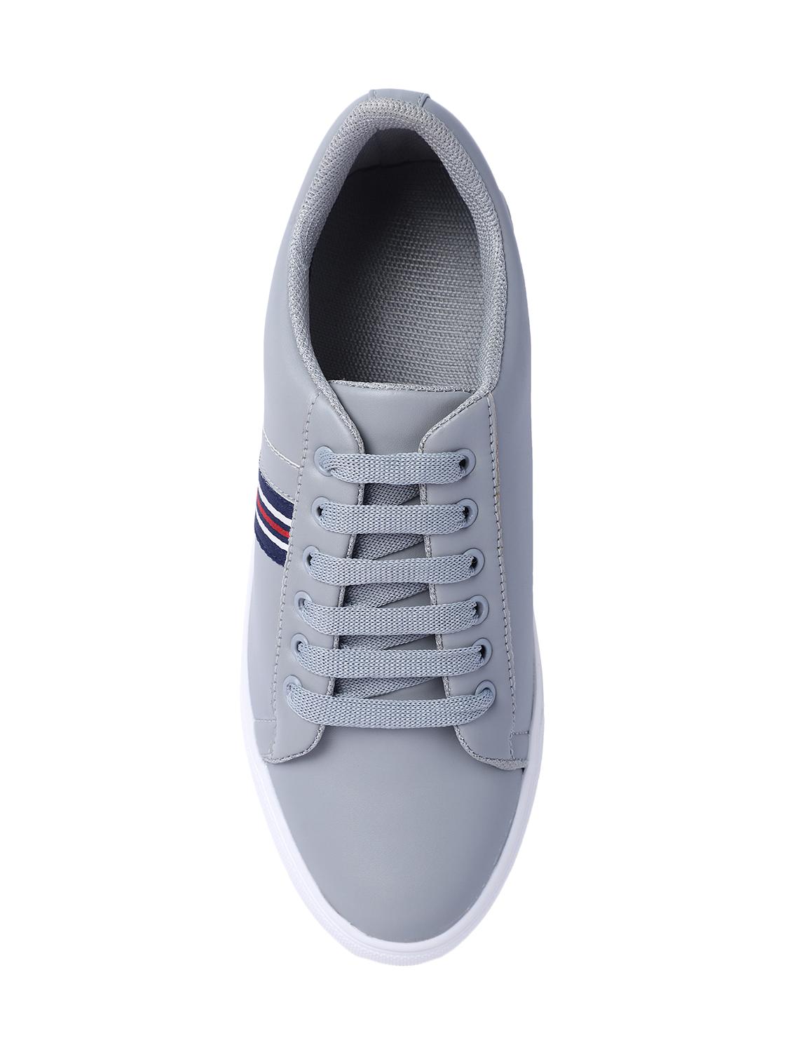 grey leatherette lace up sneakers - 16708678 - Zoom Image - 4