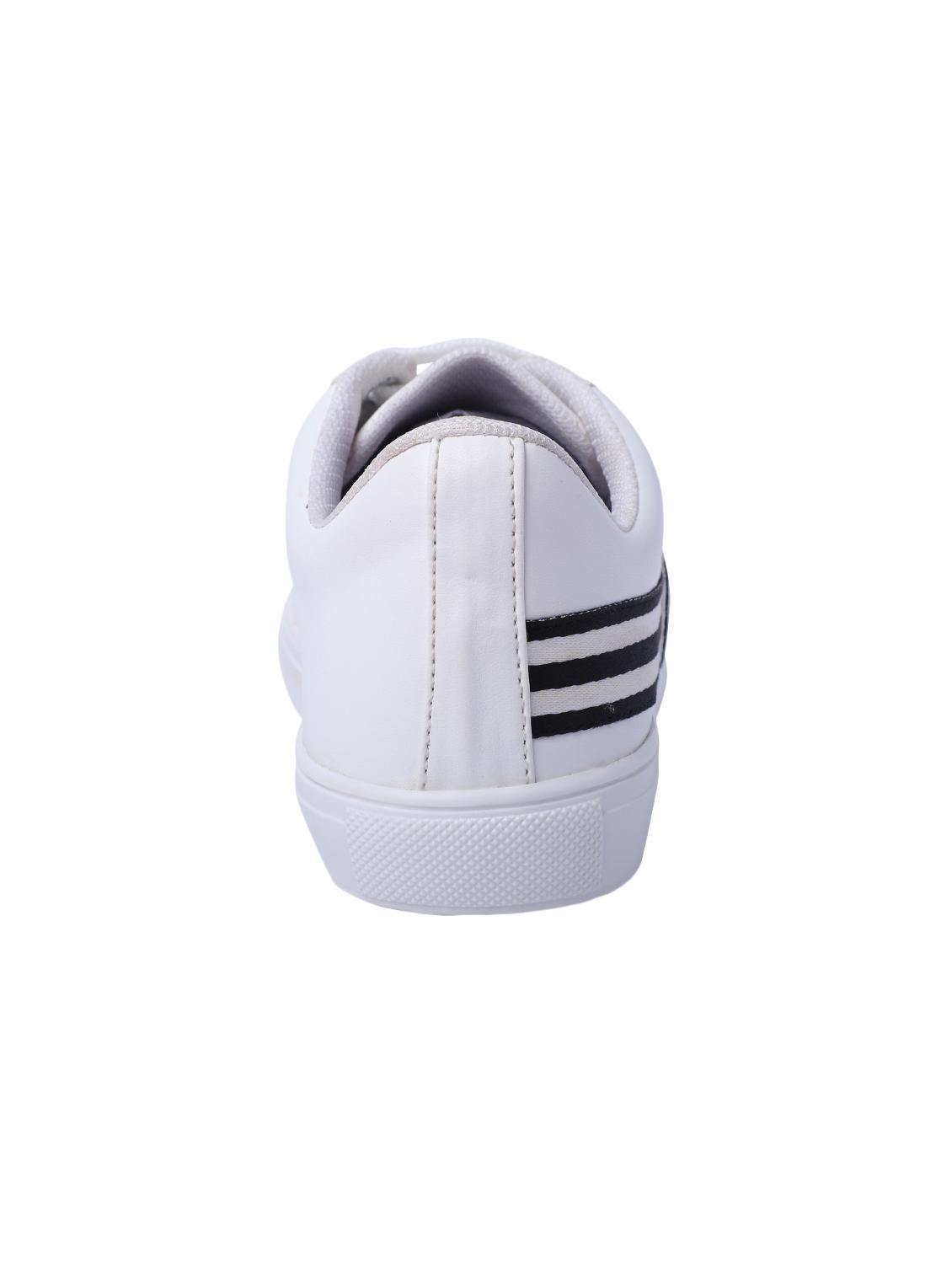 white leatherette lace up sneakers - 16708679 - Zoom Image - 3