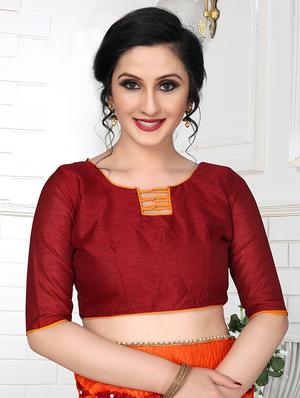 solid bordered saree with blouse - 16708728 - Standard Image - 3