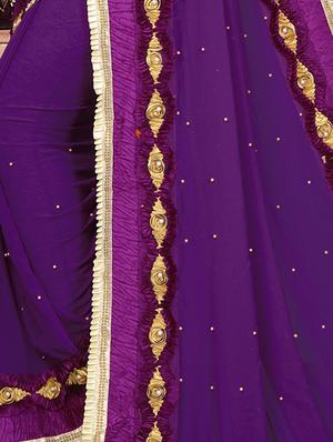 solid bordered saree with blouse - 16708730 - Standard Image - 4