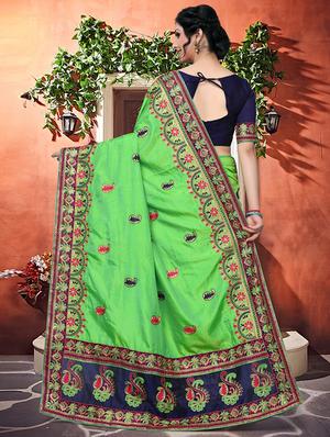 paisley embroidered saree with blouse - 16708742 - Standard Image - 2