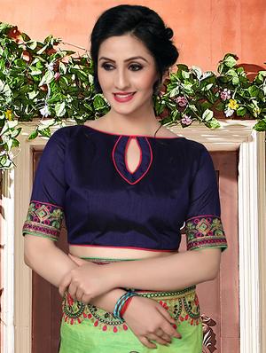 paisley embroidered saree with blouse - 16708742 - Standard Image - 3