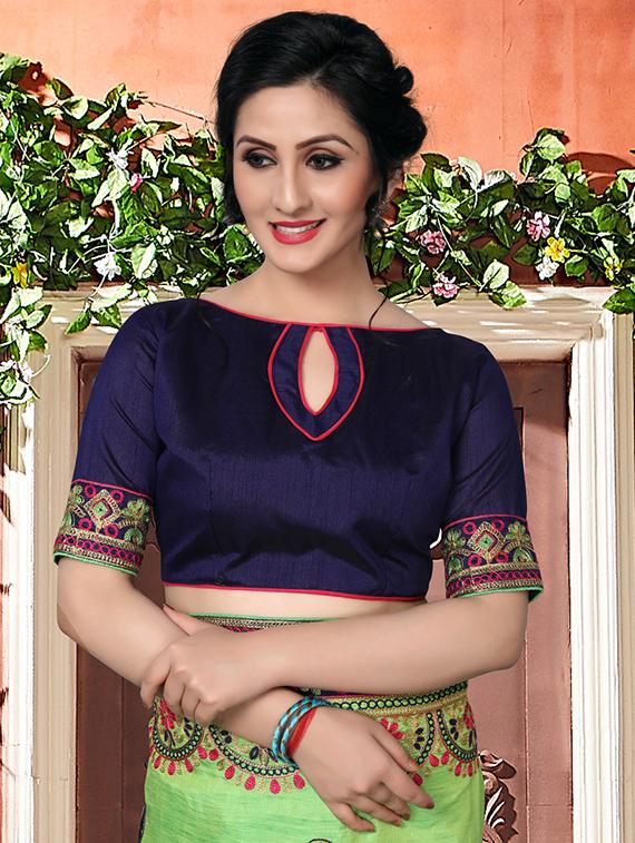 paisley embroidered saree with blouse - 16708742 - Zoom Image - 3