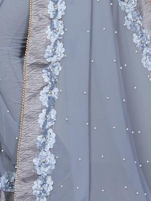 solid bordered saree with blouse - 16708753 - Standard Image - 4