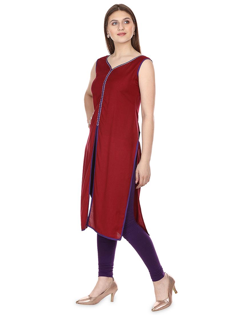 solid straight kurta - 16708763 - Zoom Image - 2