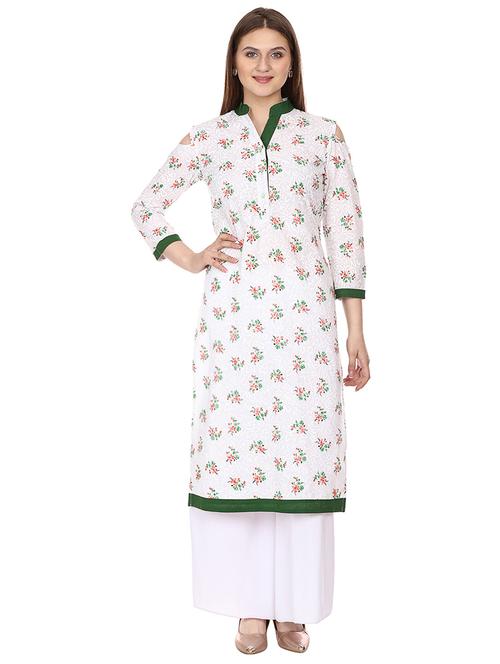 floral straight kurta - 16708765 - Standard Image - 1