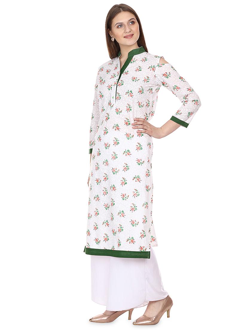 floral straight kurta - 16708765 - Zoom Image - 2