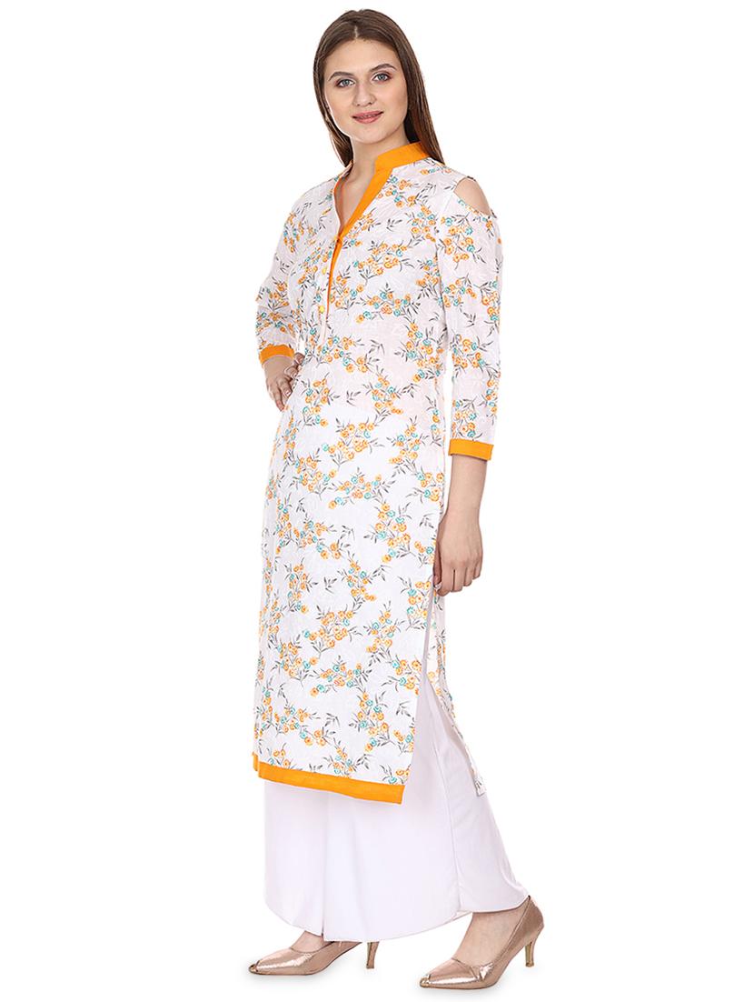 floral straight kurta - 16708766 - Zoom Image - 2