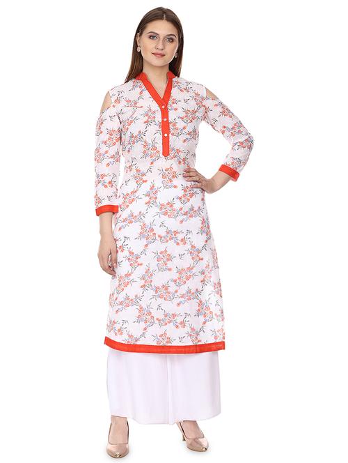 floral straight kurta - 16708769 - Standard Image - 1