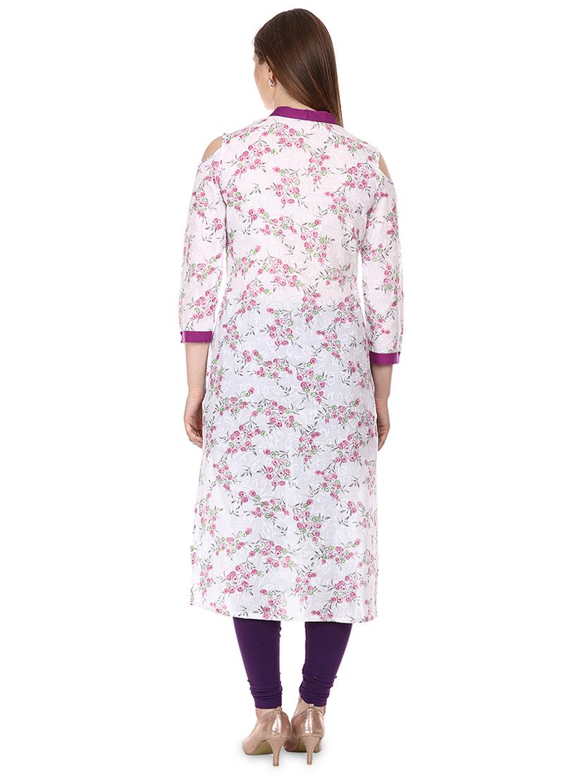 floral straight kurta - 16708771 - Zoom Image - 3