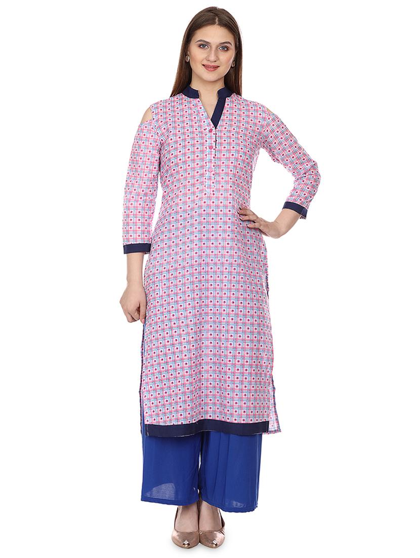 printed straight kurta - 16708774 - Zoom Image - 1