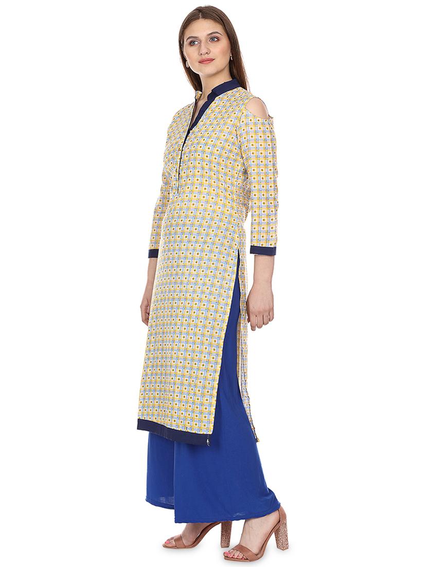 floral straight kurta - 16708776 - Zoom Image - 2