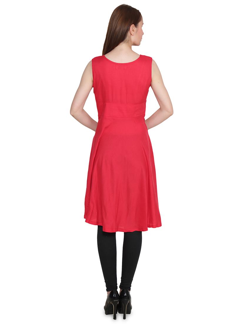 solid a-line kurta - 16708779 - Zoom Image - 3