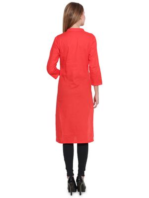 embroidered straight kurta - 16708781 - Standard Image - 3