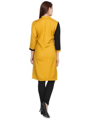 contrast straight kurta - 16708784 - Standard Image - 3