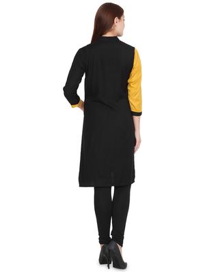 contrast straight kurta - 16708785 - Standard Image - 3
