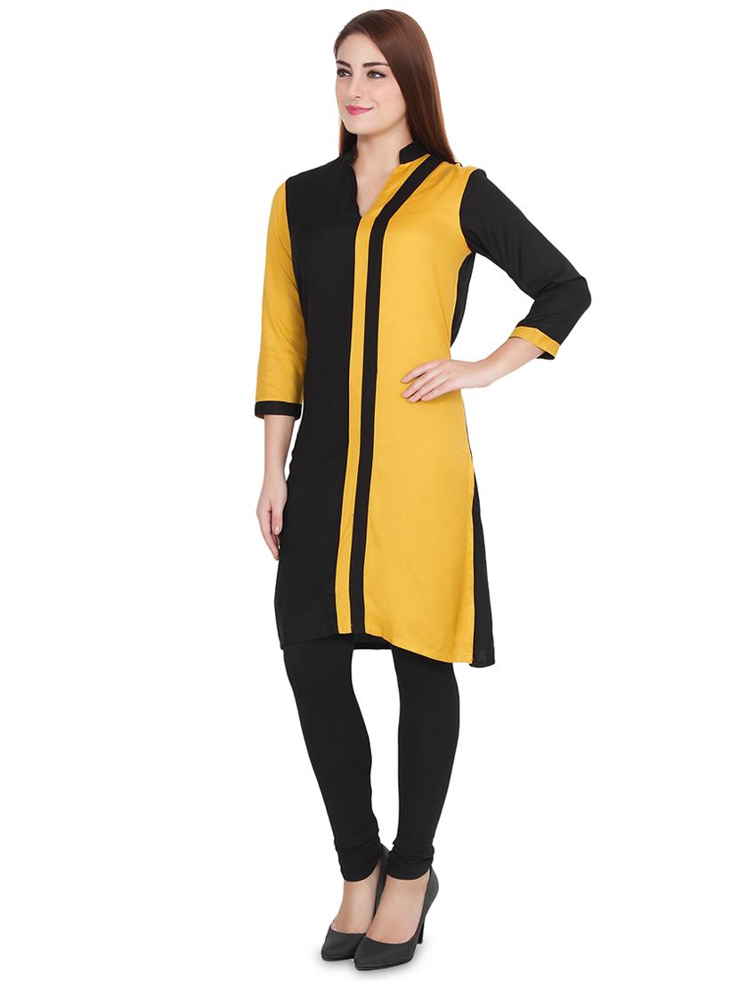 contrast straight kurta - 16708785 - Zoom Image - 2