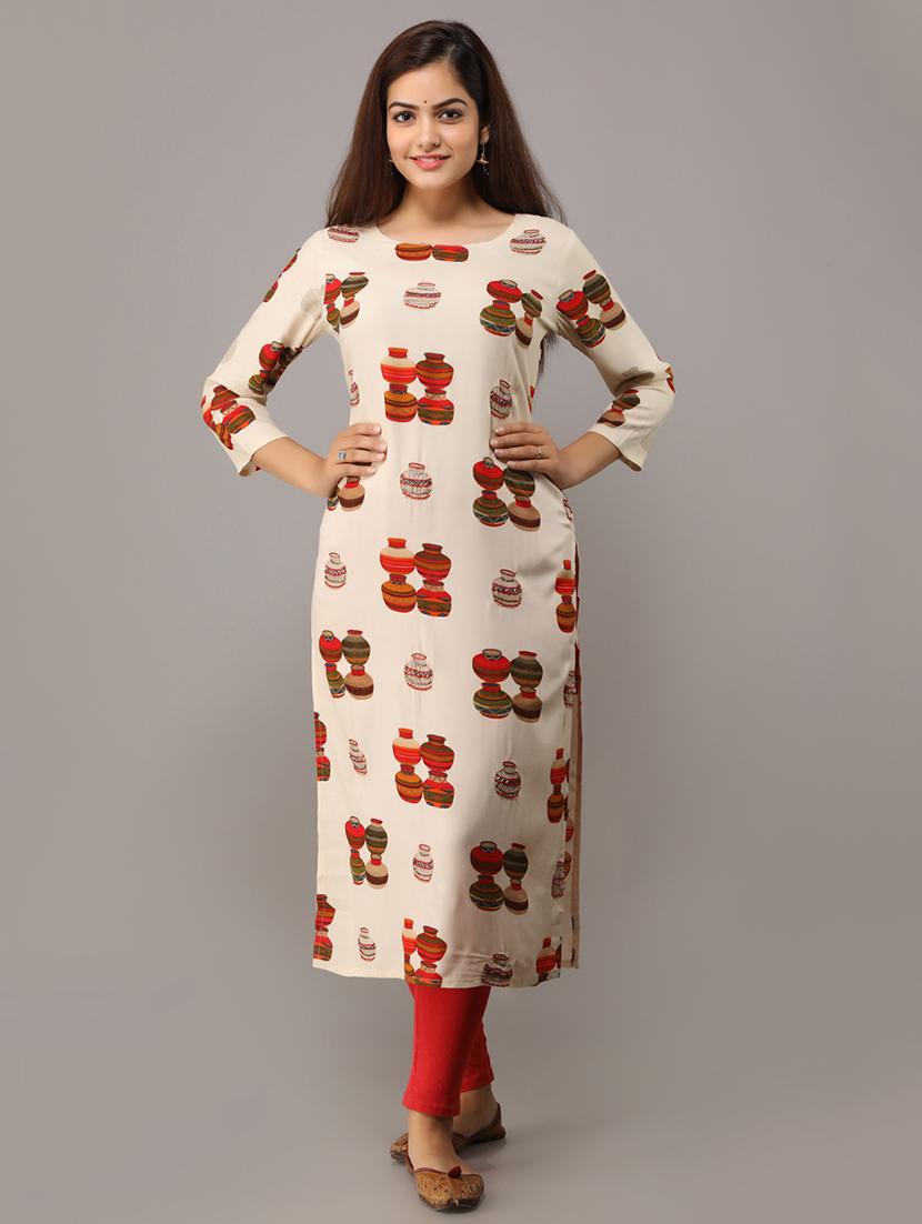conversational straight kurta - 16708840 - Zoom Image - 1