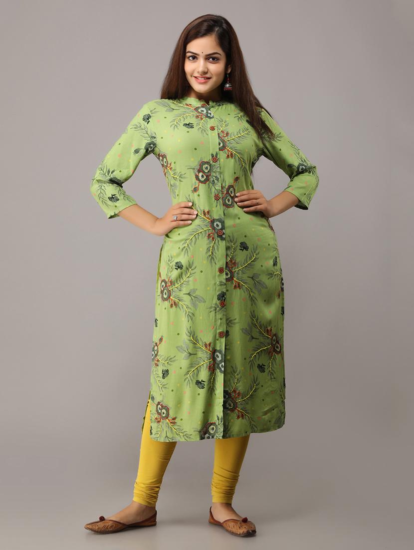 floral straight kurta - 16708841 - Zoom Image - 1