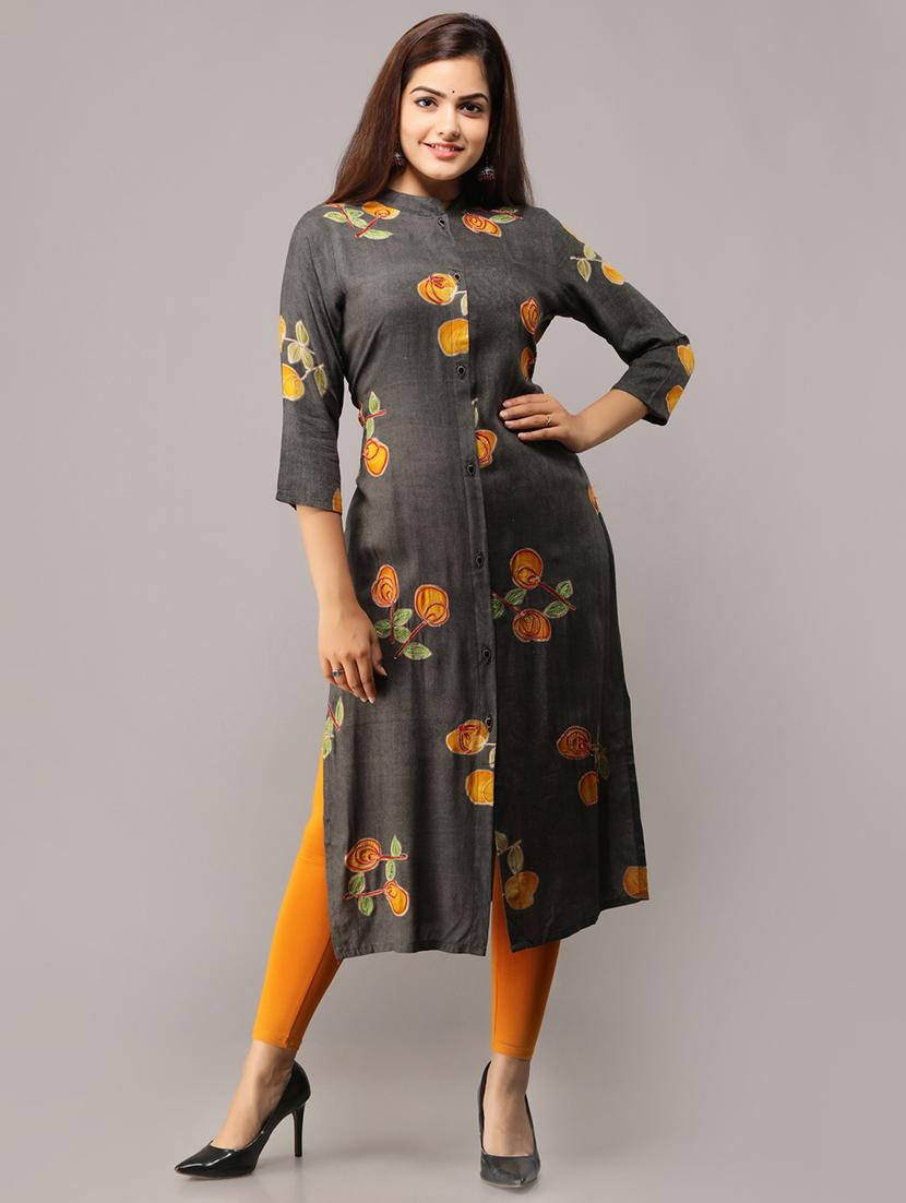 floral straight kurta - 16708848 - Zoom Image - 1