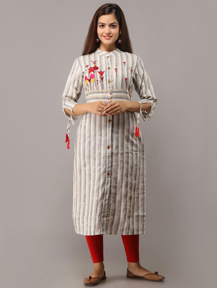 embroidered straight kurta - 16708854 - Zoom Image - 1