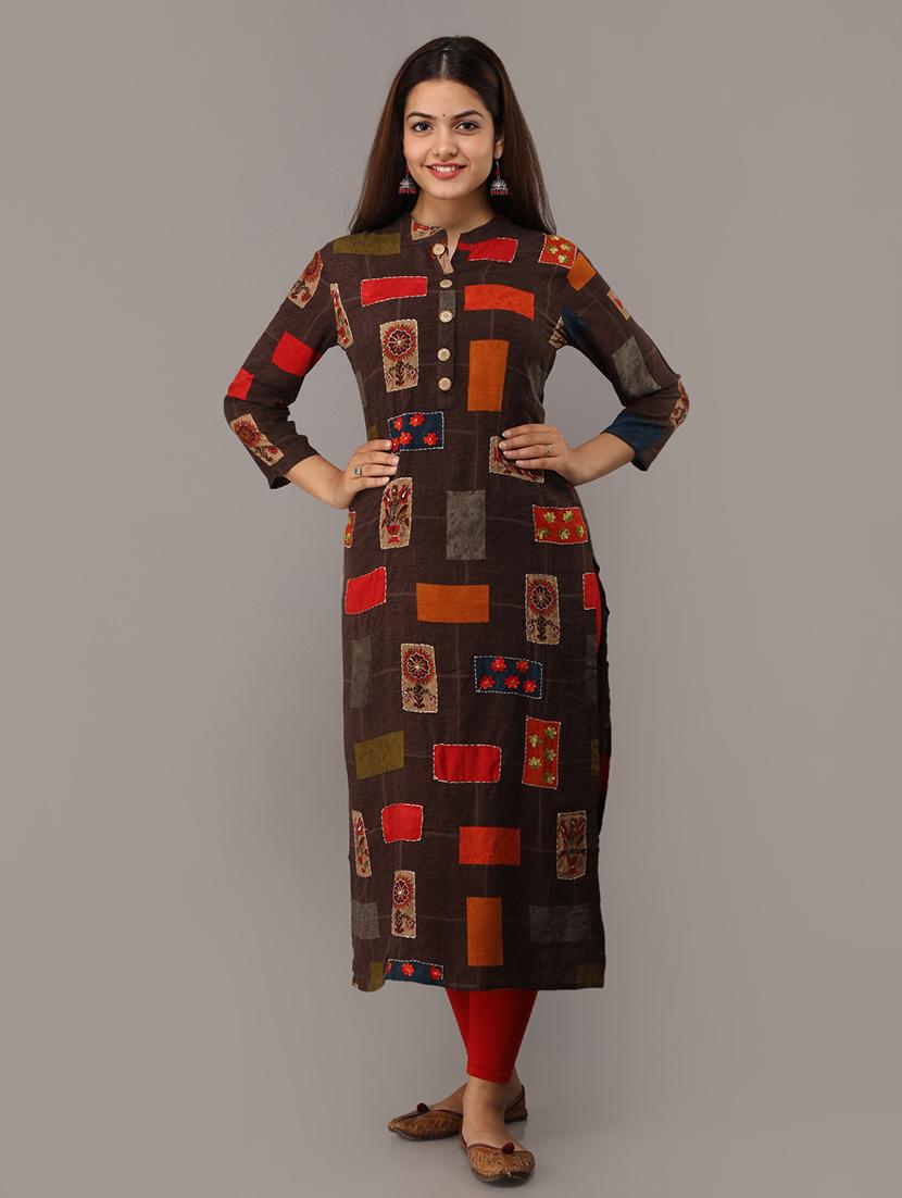 printed straight kurta - 16708859 - Zoom Image - 1