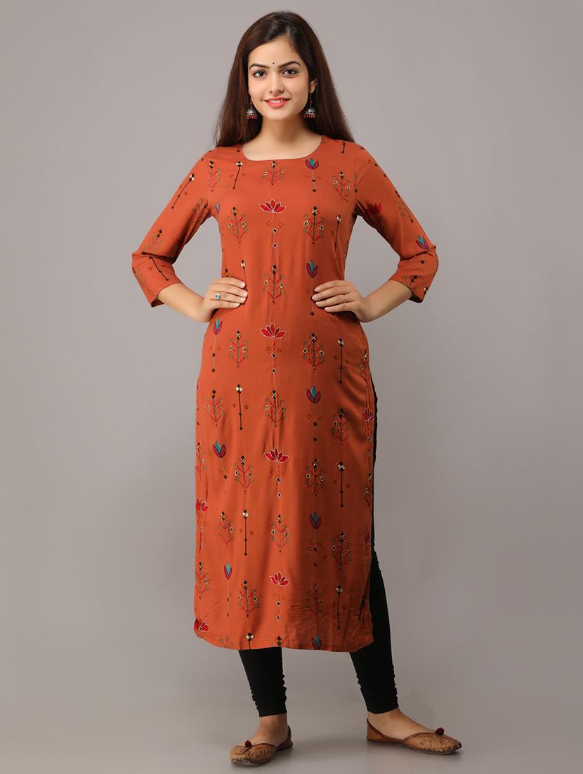 printed straight kurta - 16708863 - Zoom Image - 1