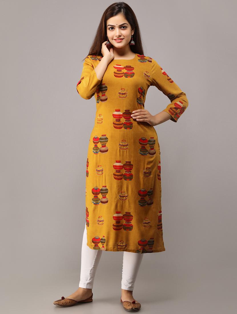 conversational straight kurta - 16708867 - Zoom Image - 1