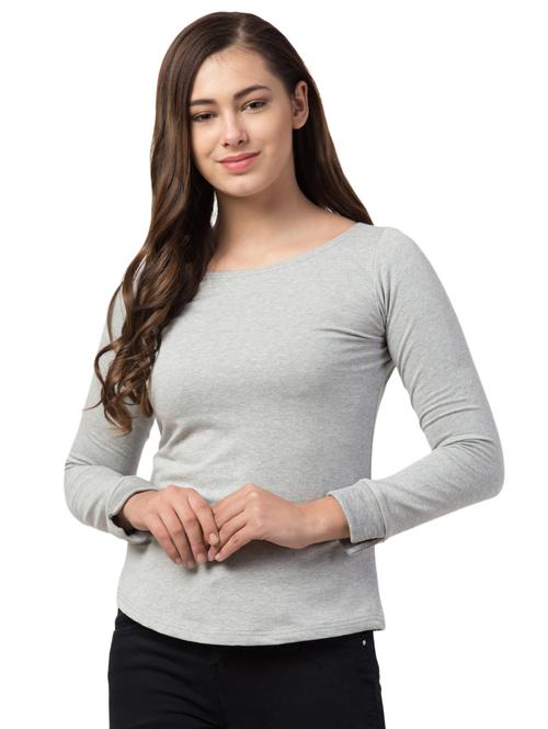 boat neck solid tee - 16708896 - Standard Image - 1