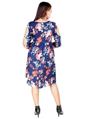 cut out sleeved floral a-line dress - 16708922 - Standard Image - 3