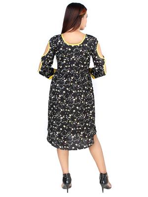 cut out sleeved floral a-line dress - 16708923 - Standard Image - 3