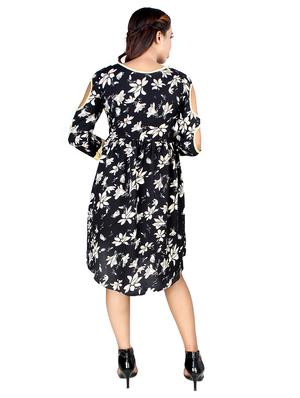 cut out sleeved floral a-line dress - 16708925 - Standard Image - 3