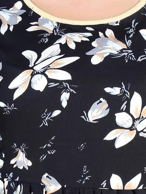 cut out sleeved floral a-line dress - 16708925 - Standard Image - 5