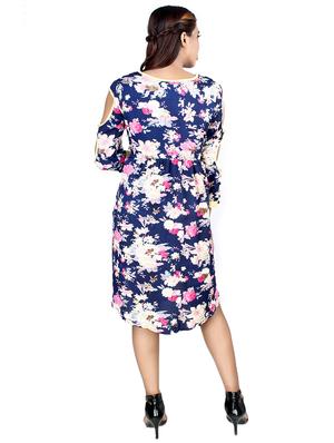 cut out sleeved floral a-line dress - 16708926 - Standard Image - 3