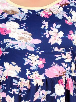cut out sleeved floral a-line dress - 16708926 - Standard Image - 5