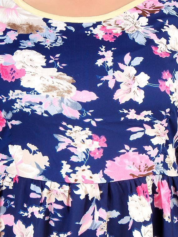 cut out sleeved floral a-line dress - 16708926 - Zoom Image - 5