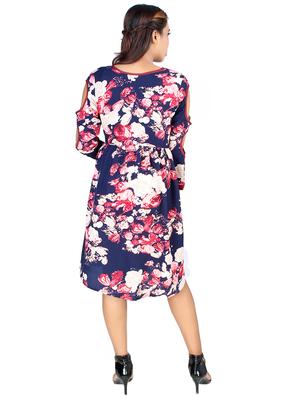 cut out sleeved floral a-line dress - 16708927 - Standard Image - 3